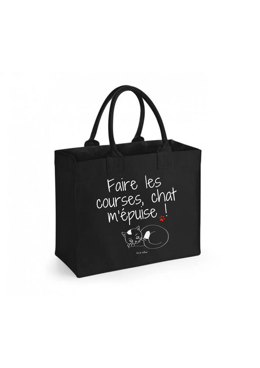 Sac shopping "Faire les courses chat m'épuise" Toi & Miaw