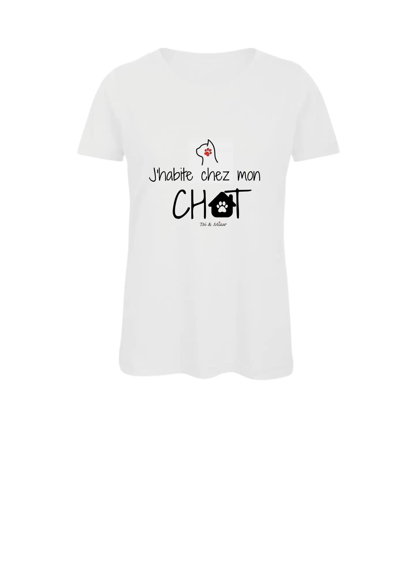 Tee-shirt Femme "J'habite chez mon chat" Toi & Miaw
