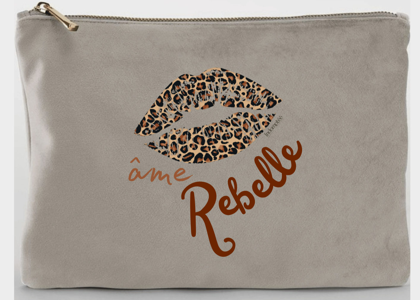 Grande Pochette en velours "âme rebelle" Indomptée