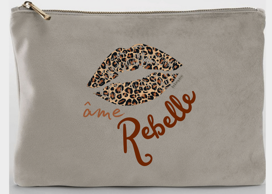 Grande Pochette en velours "âme rebelle" Indomptée