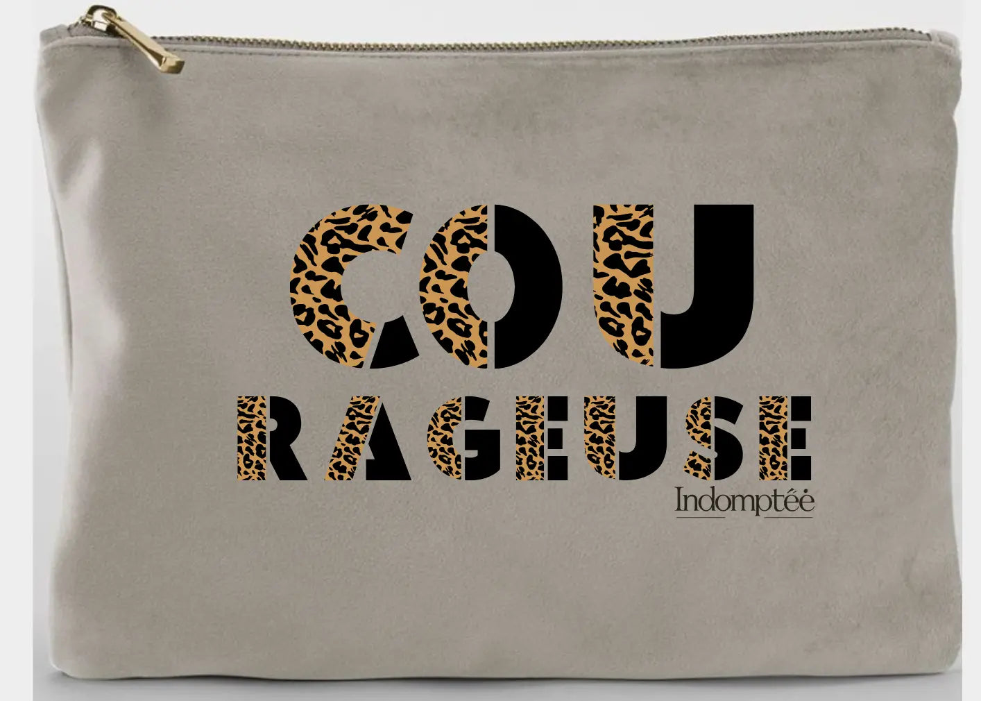 Grande Pochette en velours "âme rebelle" Indomptée