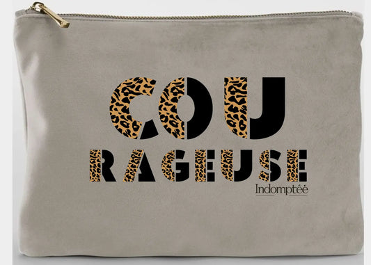 Grande Pochette en velours "âme rebelle" Indomptée