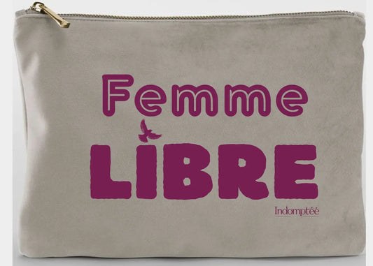 Grande Pochette en velours "Femme libre " N Indomptée