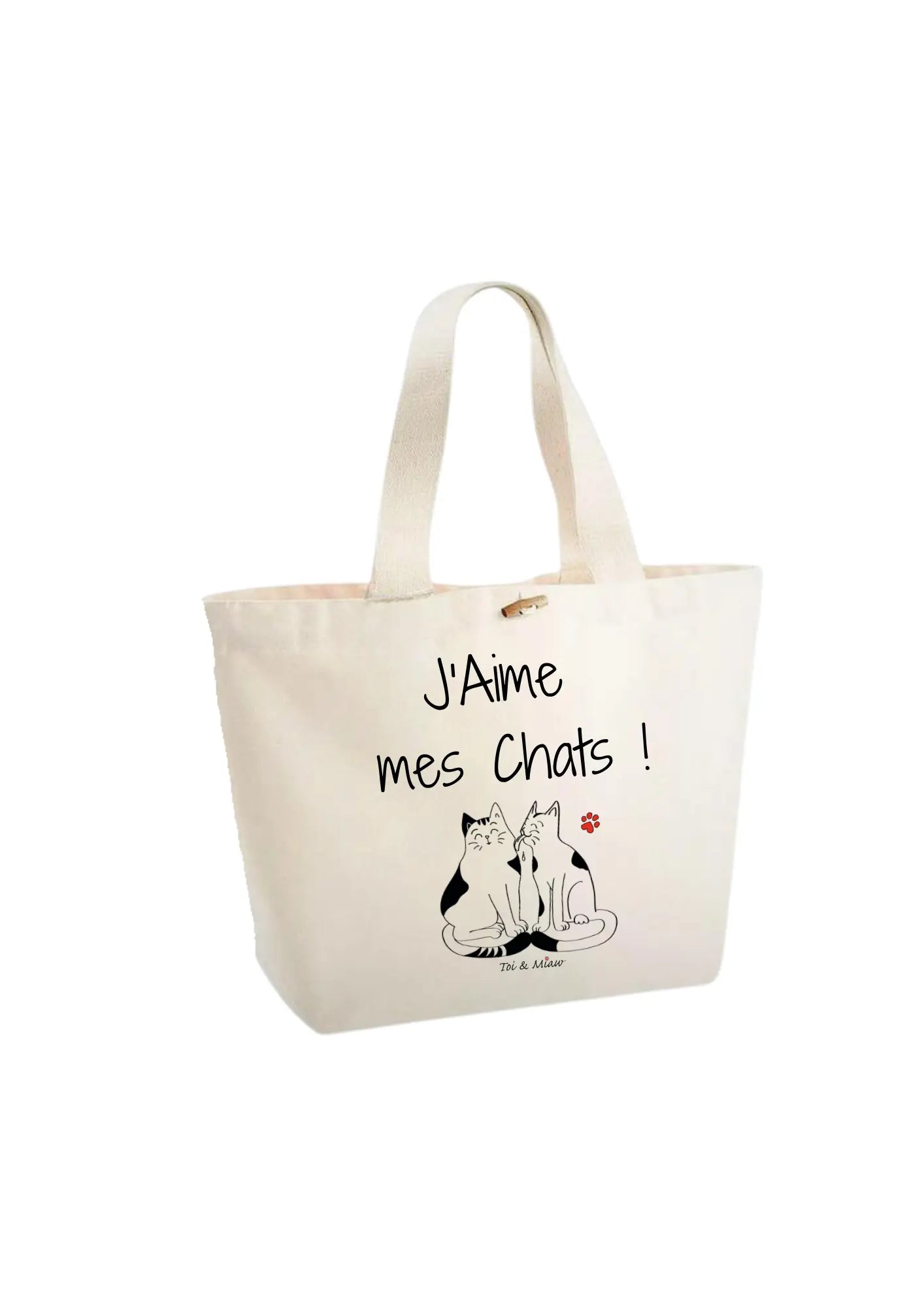 Sac Cabas "J'aime mes chats" Toi & Miaw