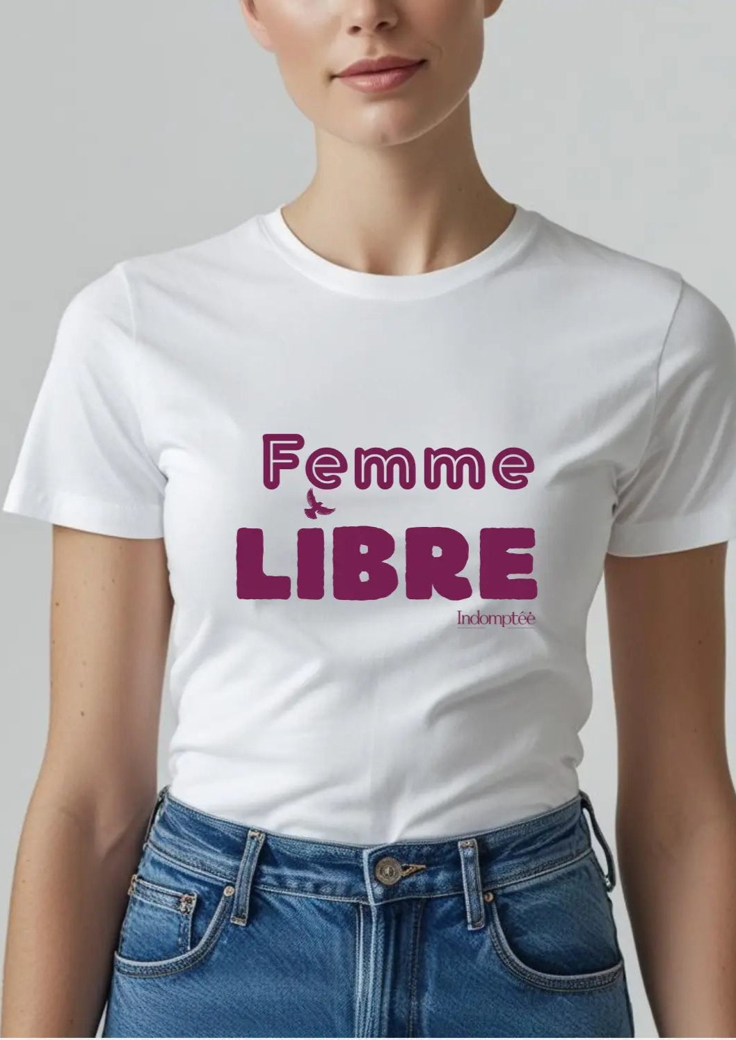 Tee-shirt Blanc "Femme LIBRE" Indomptée