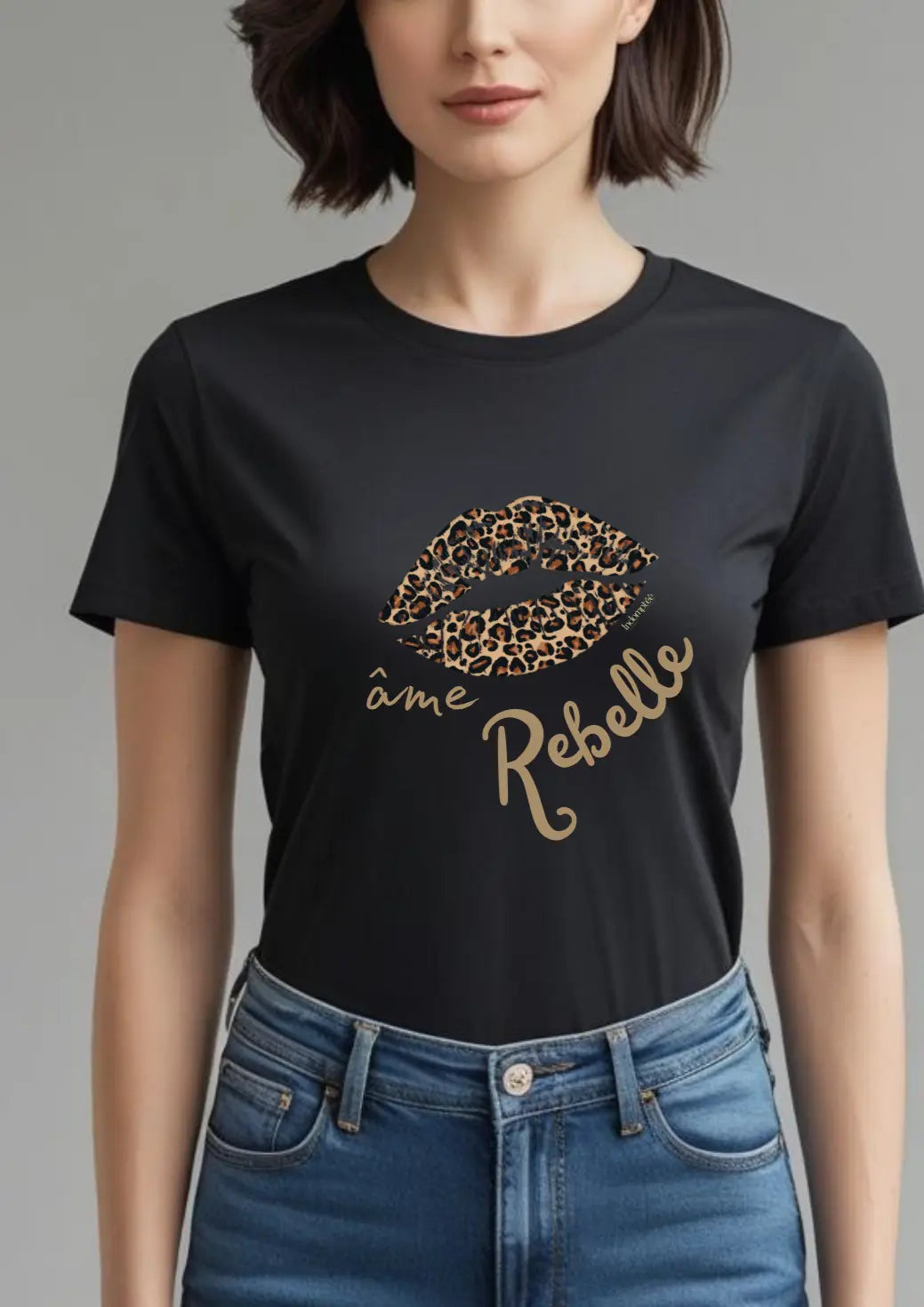 Tee-shirt Noir "Ame rebelle" Indomptée