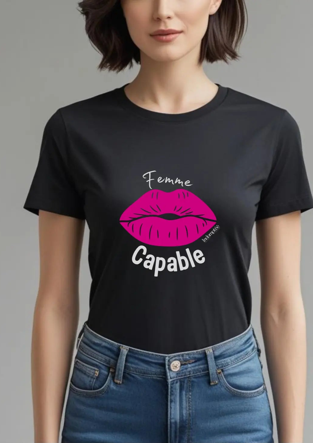 Tee-shirt Noir "Femme capable" Indomptée