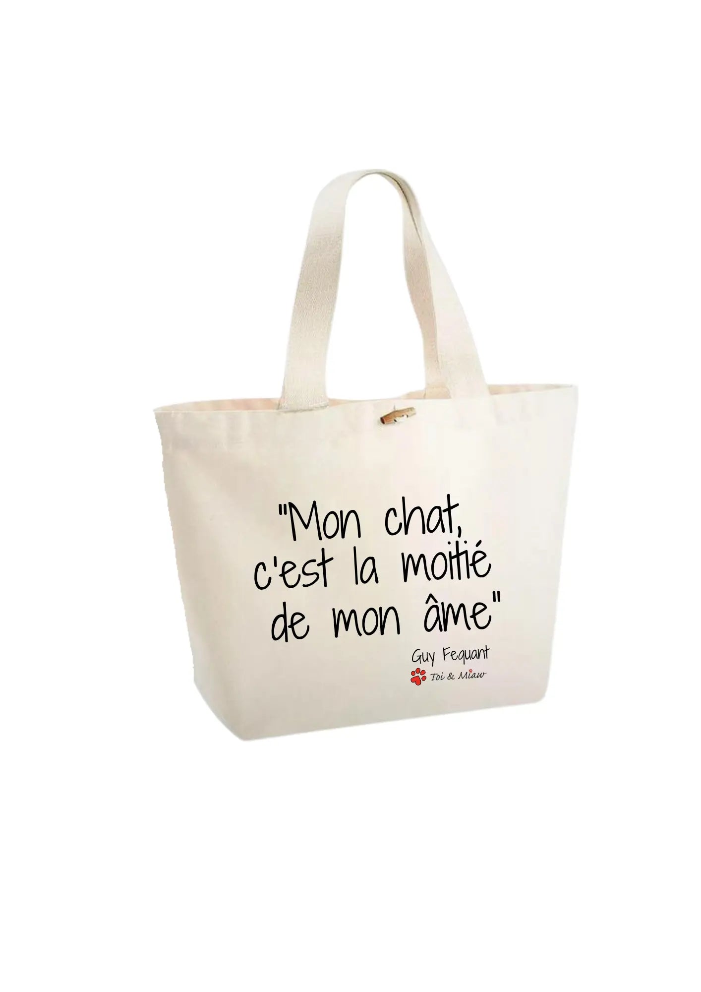 Sac Cabas "Mon chat c'est la moitié de mon âme" Toi & Miaw