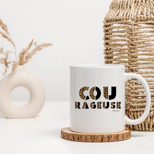Mug blanc "Courageuse "Rouge Indomptée
