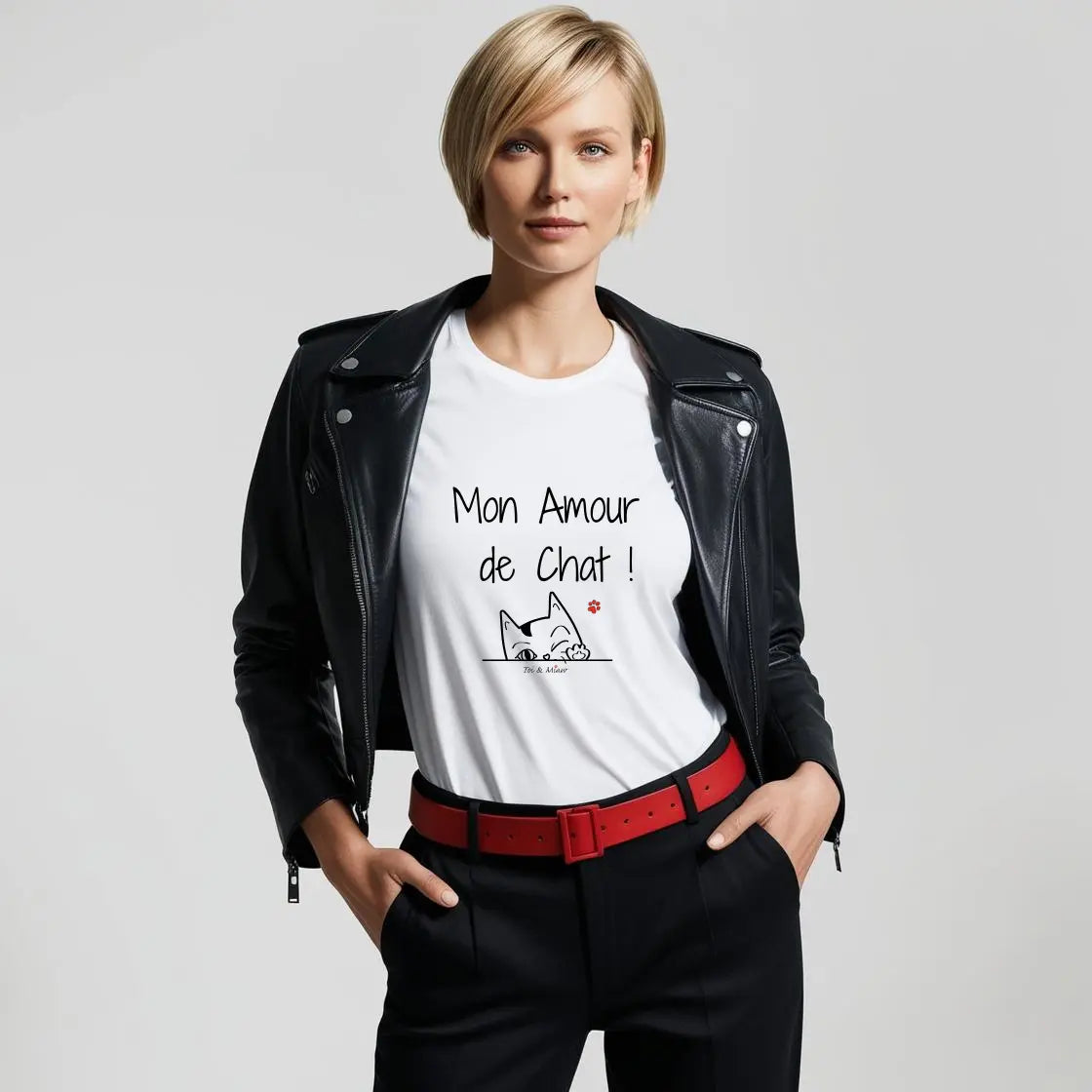 Tee-shirt "Mon Amour de chat" Pour les amoureux des chats Toi & Miaw