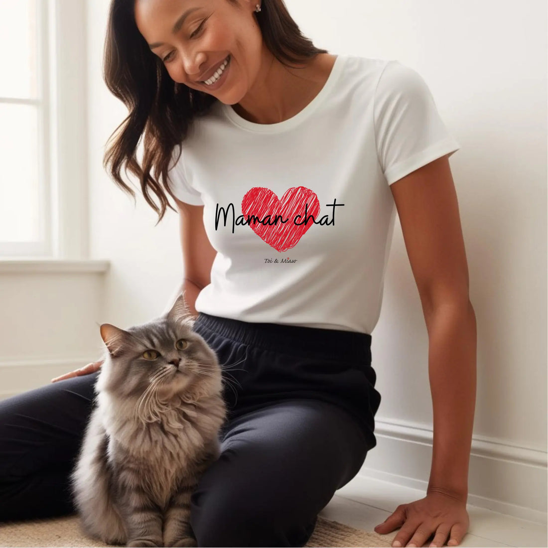 Tee-shirt Femme "Maman chat" Toi & Miaw