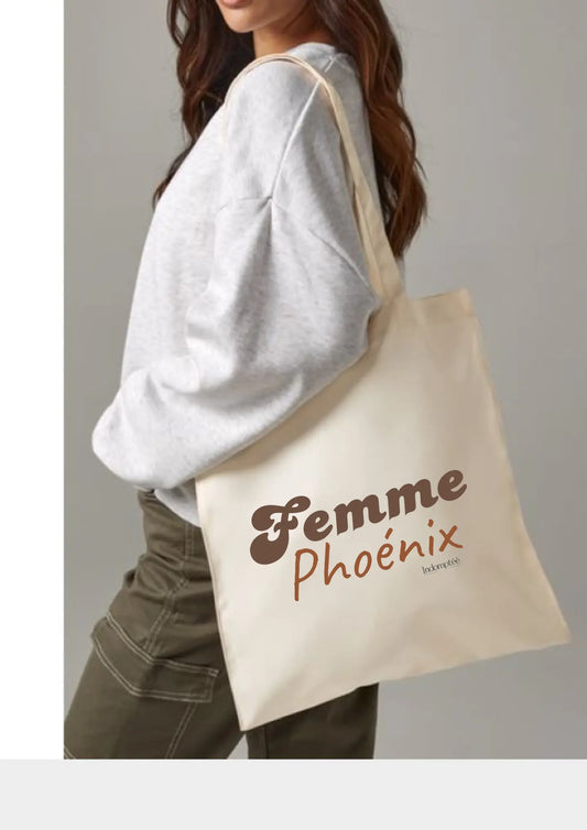 Tote bag "Femme capable" rose Indomptée