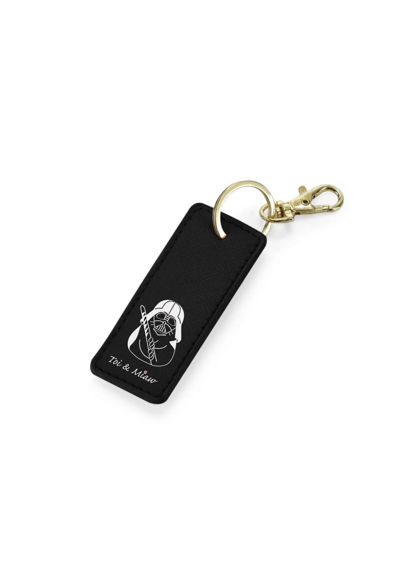 Porte-clés simili cuir Saffiano "Je suis ton chat" Toi & Miaw