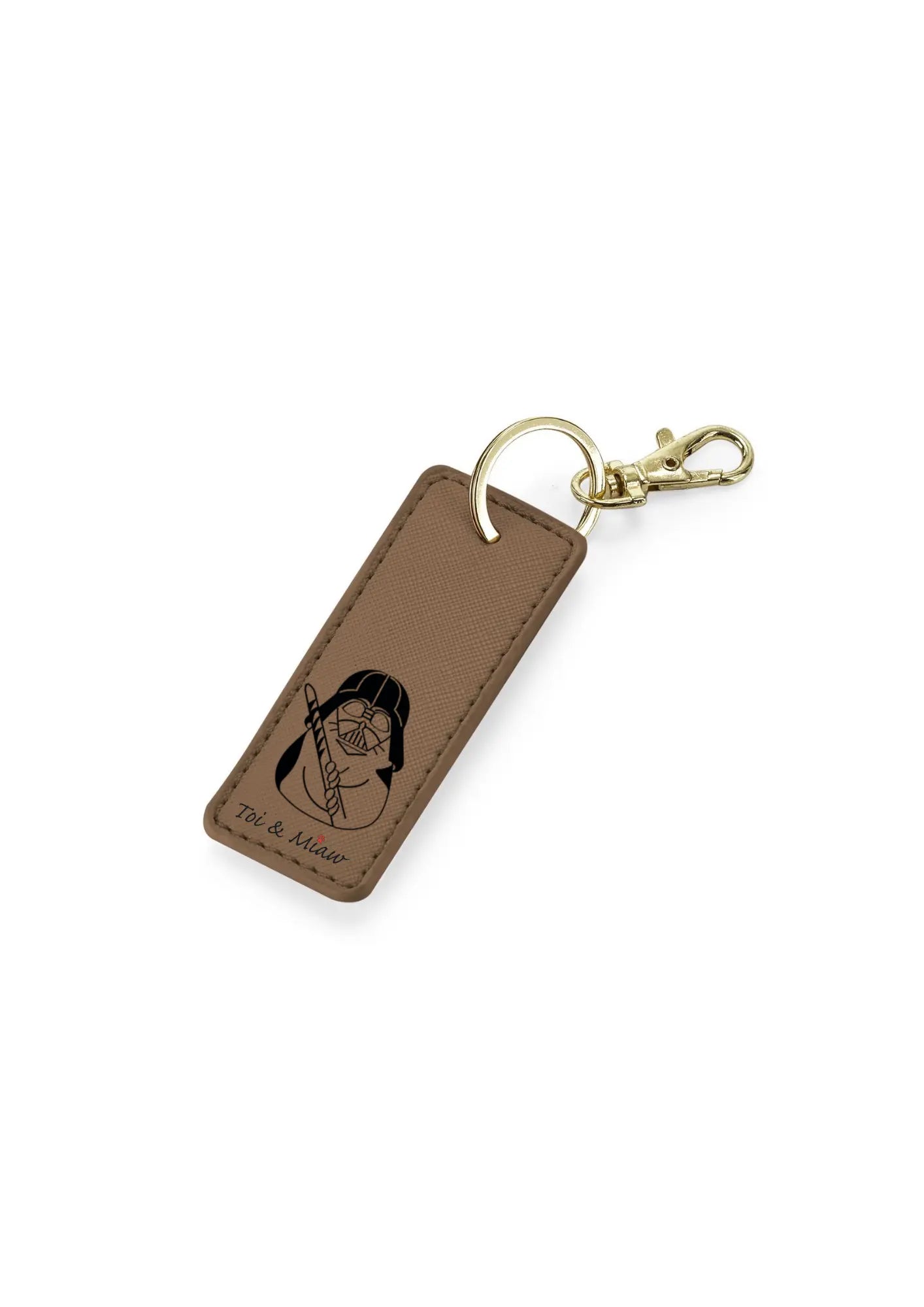 Porte-clés simili cuir Saffiano "Je suis ton chat" Toi & Miaw