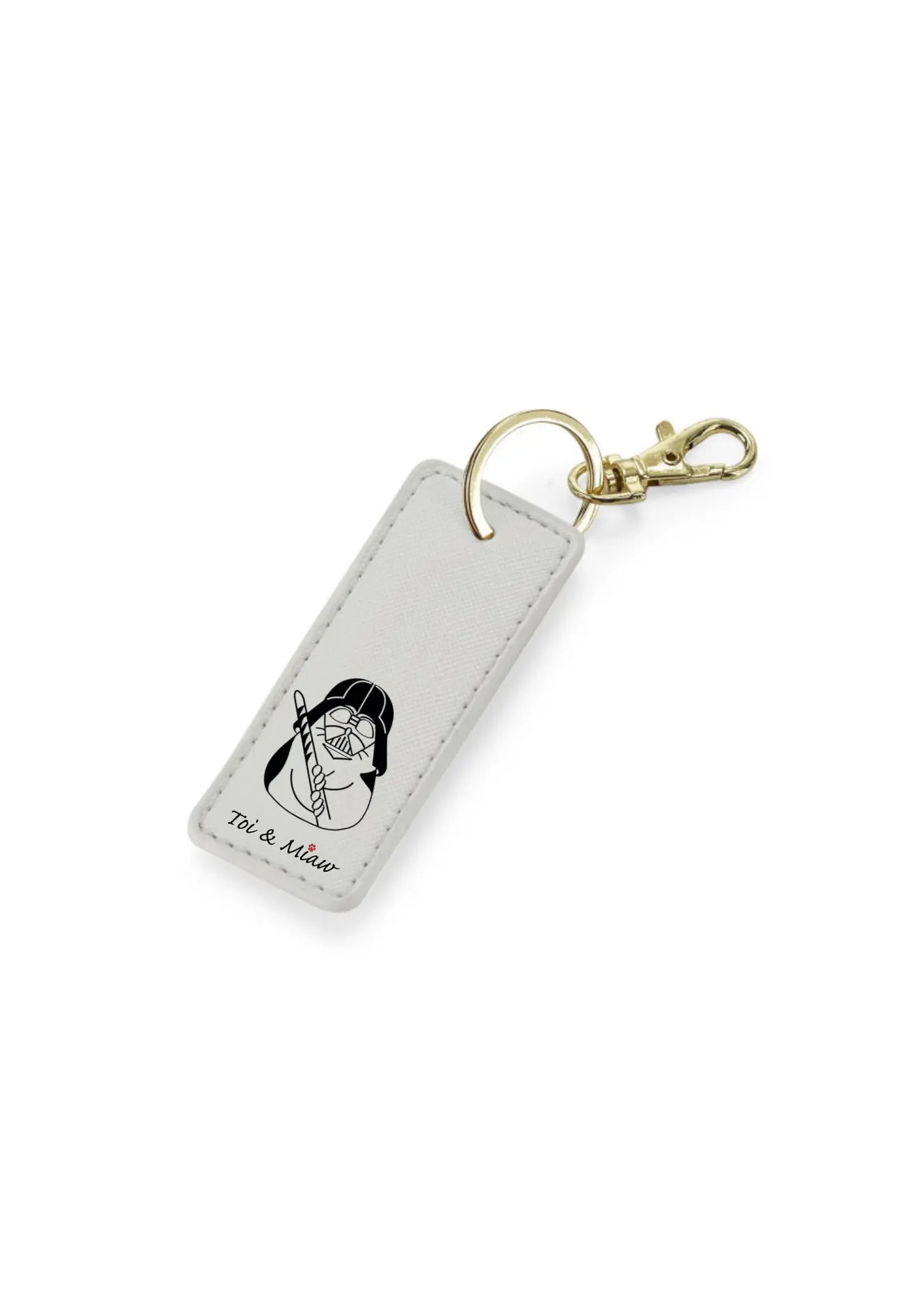 Porte-clés simili cuir Saffiano "Je suis ton chat" Toi & Miaw