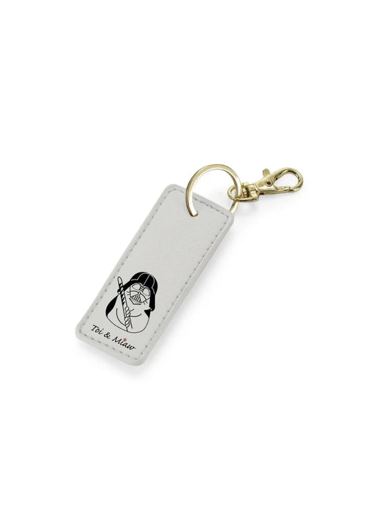 Porte-clés simili cuir Saffiano "Je suis ton chat" Toi & Miaw